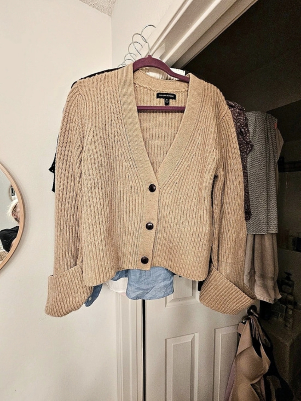 bebe V-Neck Knit Cardigan - Picture 6 of 7